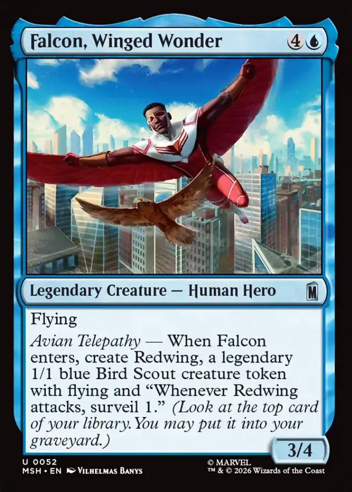 Falcon, Winged Wonder MSH Legendary Creature Human Hero NM