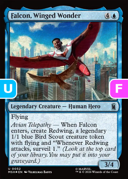 Falcon, Winged Wonder MSH Legendary Creature Human Hero *Foil* NM