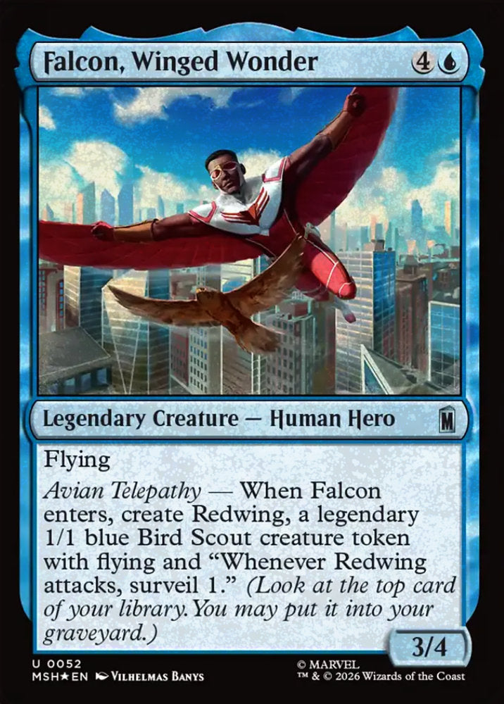 Falcon, Winged Wonder MSH Legendary Creature Human Hero *Foil* NM