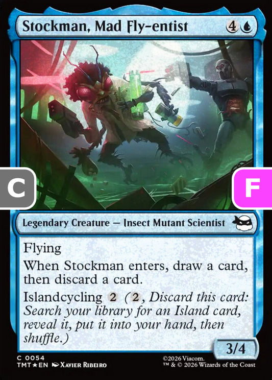 Stockman, Mad Fly-entist TMT Legendary Creature Insect Mutant Scientist *Foil* NM