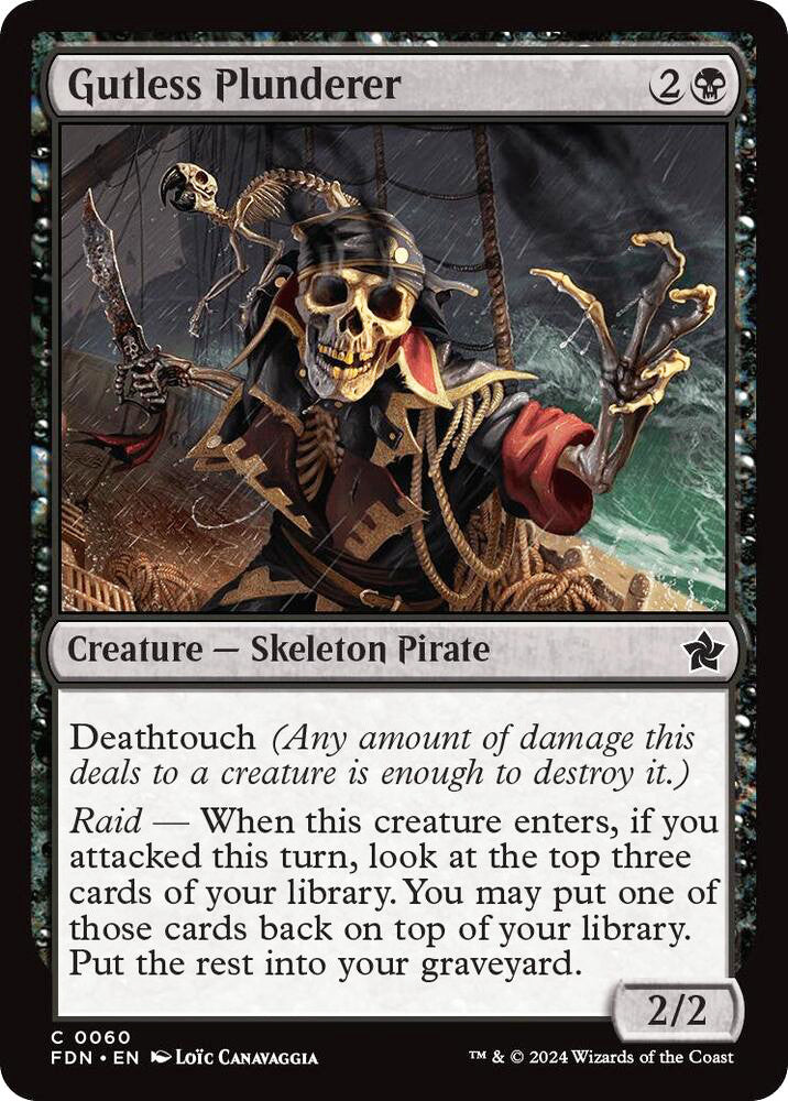 Gutless Plunderer FDN Creature Skeleton Pirate NM