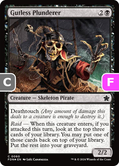 Gutless Plunderer FDN Creature Skeleton Pirate *Foil* NM