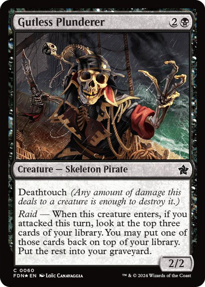 Gutless Plunderer FDN Creature Skeleton Pirate *Foil* NM