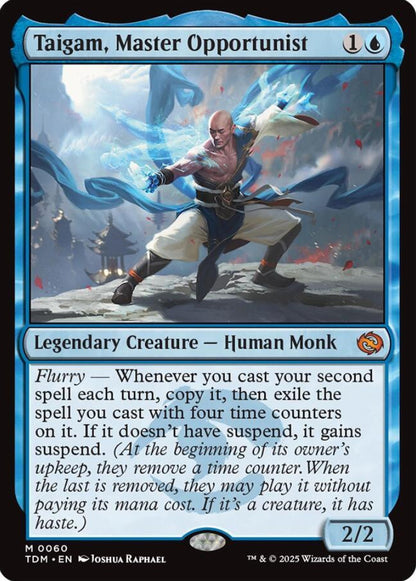Taigam Master Opportunist TDM Legendary Creature Human Monk NM