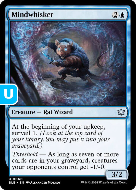 Mindwhisker BLB Creature Rat Wizard NM