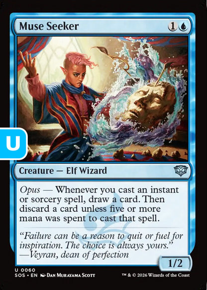 Muse Seeker SOS Creature Elf Wizard NM