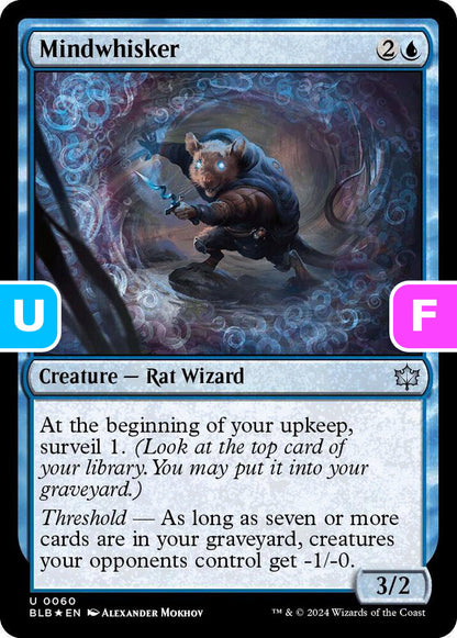Mindwhisker BLB Creature Rat Wizard *Foil* NM
