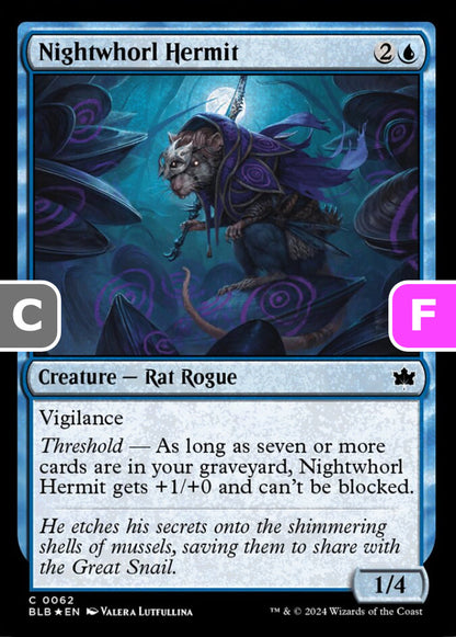 Nightwhorl Hermit BLB Creature Rat Rogue *Foil* NM