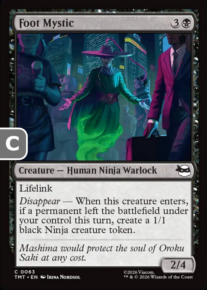 Foot Mystic TMT Creature Human Ninja Warlock NM