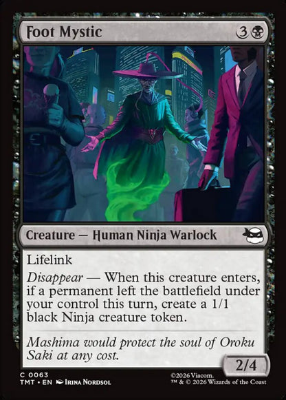 Foot Mystic TMT Creature Human Ninja Warlock NM