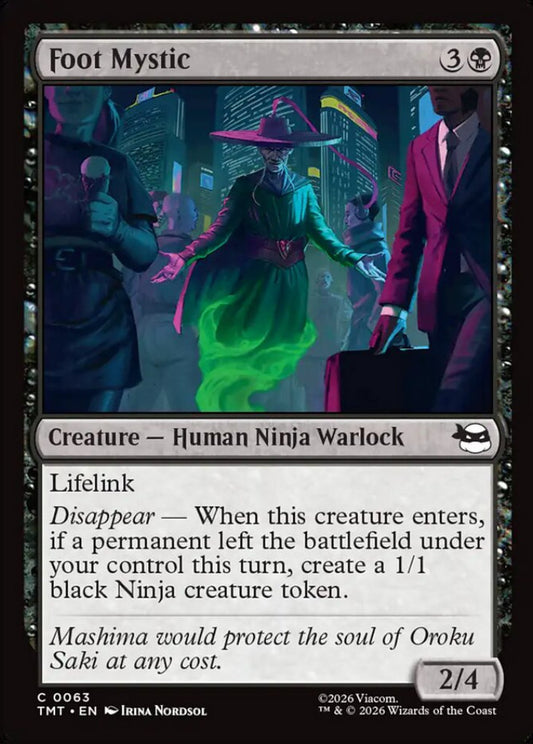 Foot Mystic TMT Creature Human Ninja Warlock NM