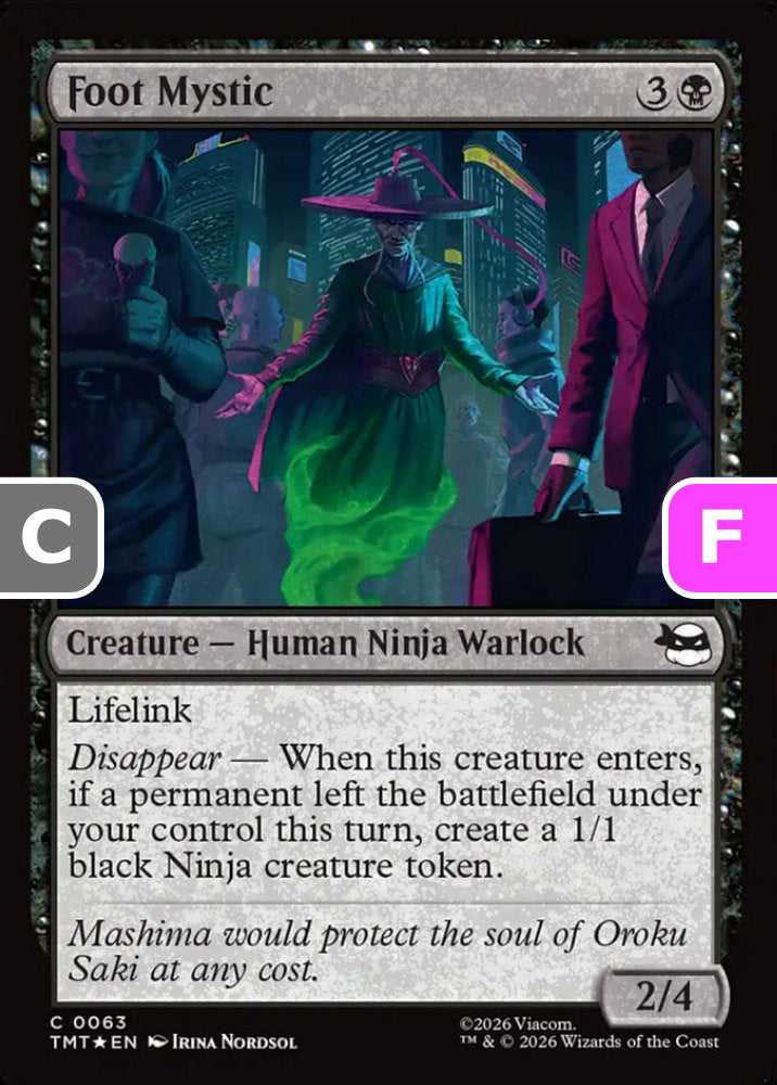 Foot Mystic TMT Creature Human Ninja Warlock *Foil* NM