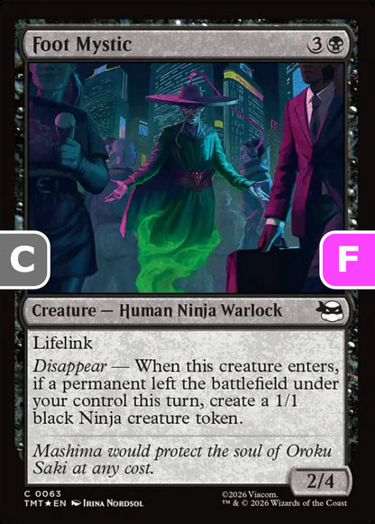 Foot Mystic TMT Creature Human Ninja Warlock *Foil* NM