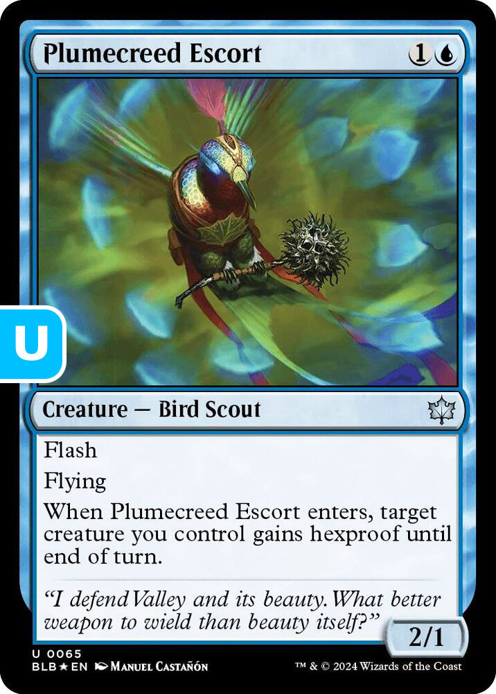 Plumecreed Escort BLB Creature Bird Scout NM