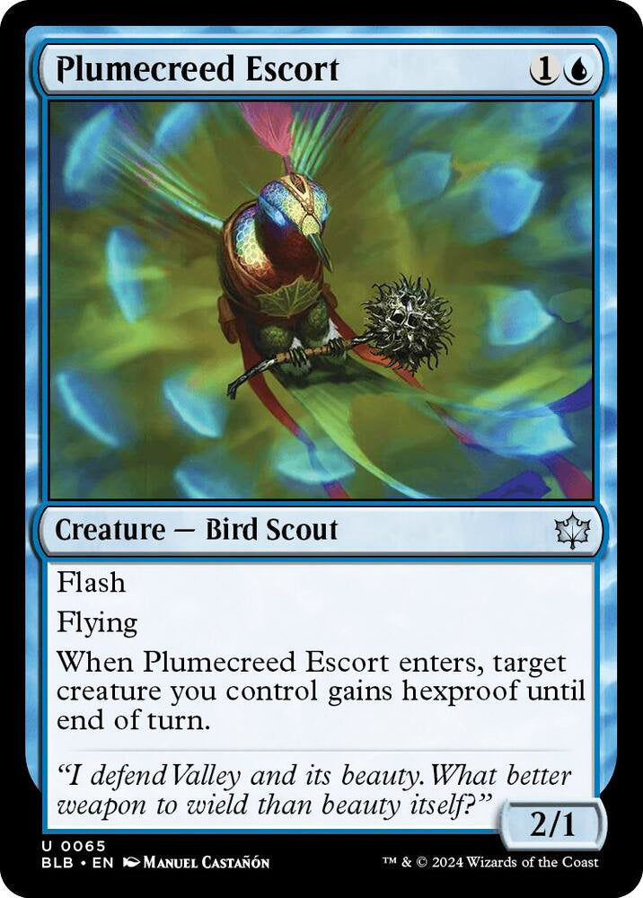 Plumecreed Escort BLB Creature Bird Scout NM
