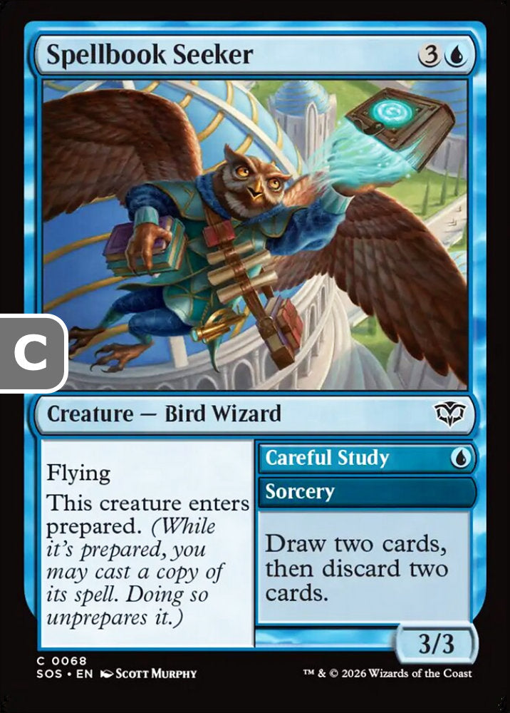 Spellbook Seeker SOS Creature Bird Wizard NM