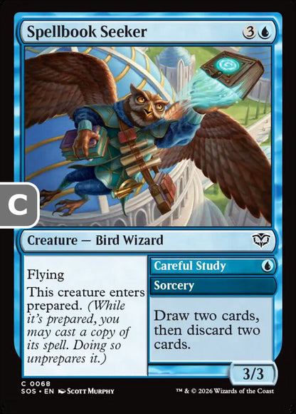 Spellbook Seeker SOS Creature Bird Wizard NM
