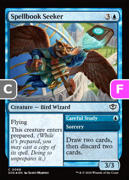 Spellbook Seeker SOS Creature Bird Wizard *Foil* NM