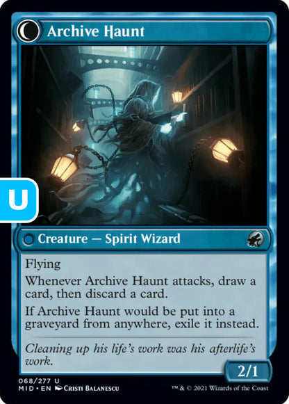 Overwhelmed Archivis/Archive Haunt MID Creature Human Wizard/Spirit Wizard NM