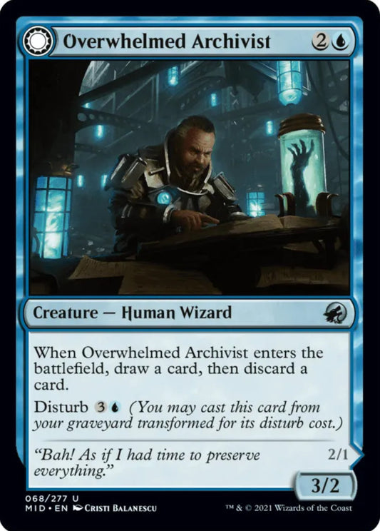 Overwhelmed Archivis/Archive Haunt MID Creature Human Wizard/Spirit Wizard NM
