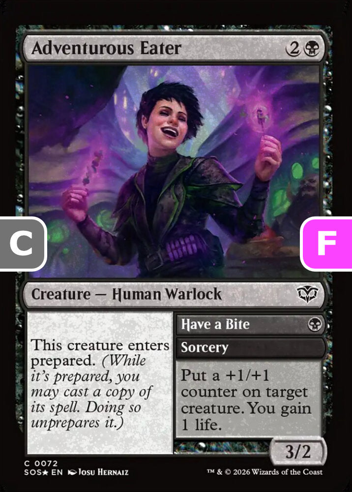Adventurous Eater SOS Creature Human Warlock *Foil* NM