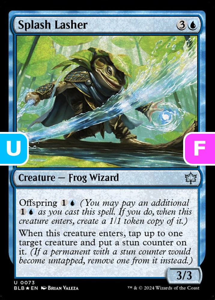 Splash Lasher BLB Creature Frog Wizard *Foil* NM
