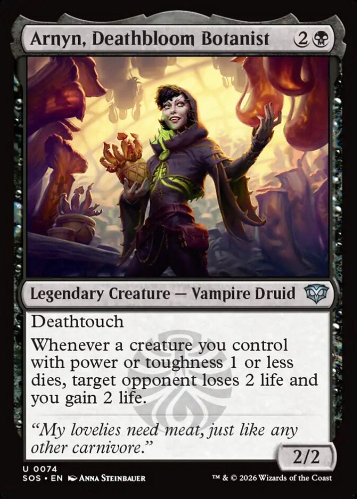 Arnyn, Deathbloom Botanist SOS Legendary Creature Vampire Druid NM