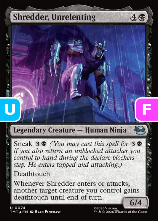 Shredder, Unrelenting TMT Legendary Creature Human Ninja *Foil* NM