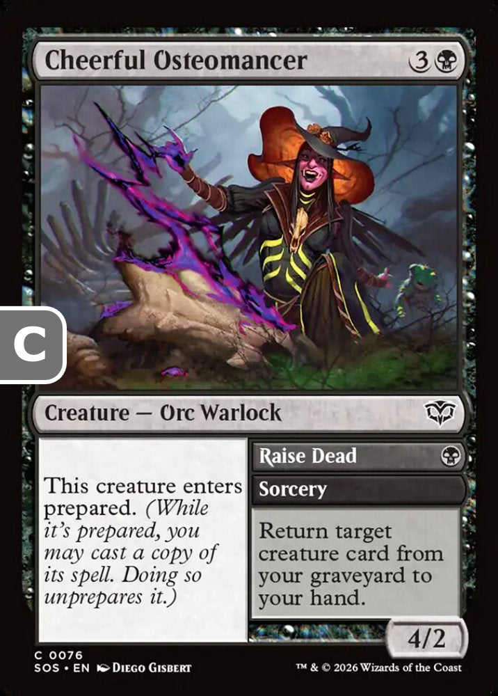Cheerful Osteomancer SOS Creature Orc Warlock NM
