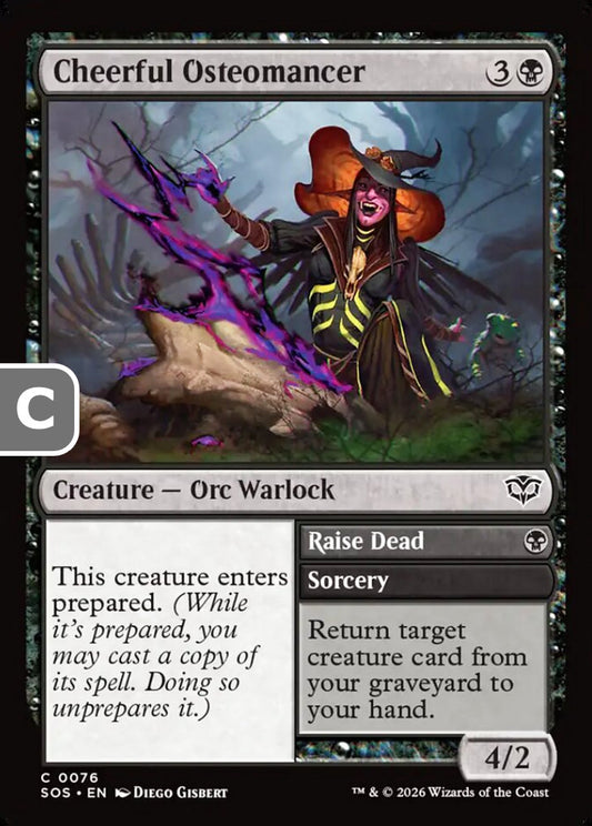 Cheerful Osteomancer SOS Creature Orc Warlock NM