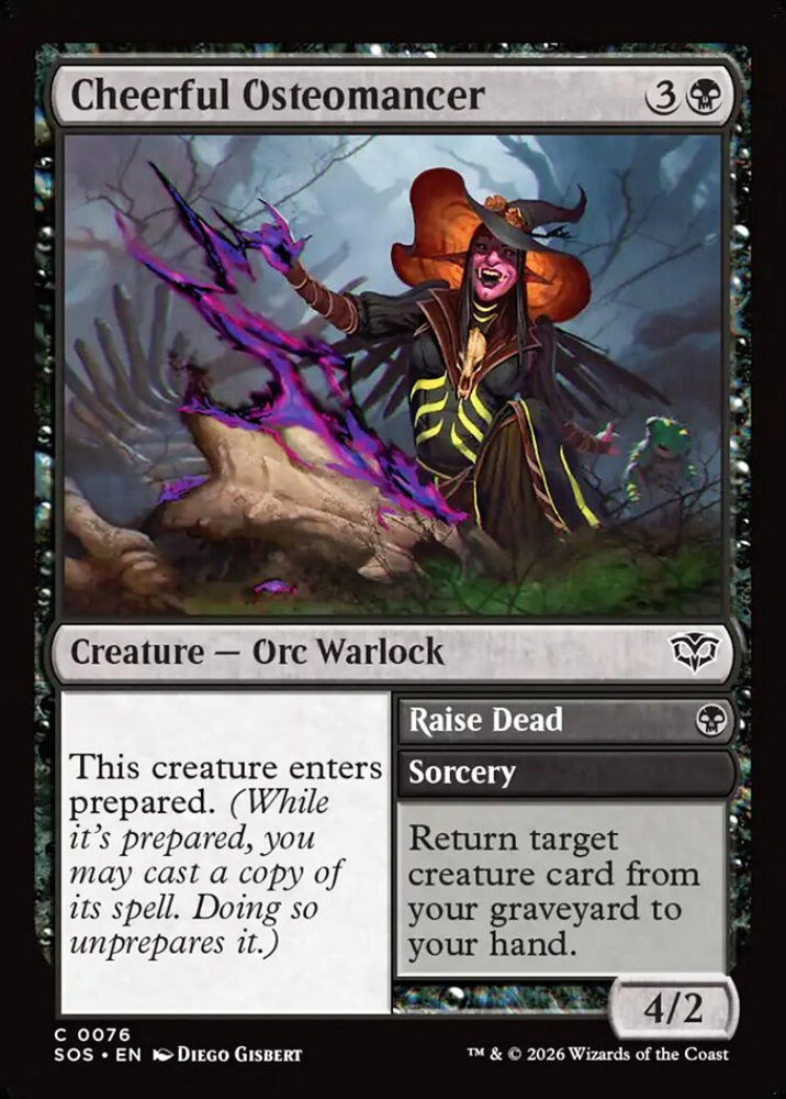 Cheerful Osteomancer SOS Creature Orc Warlock NM