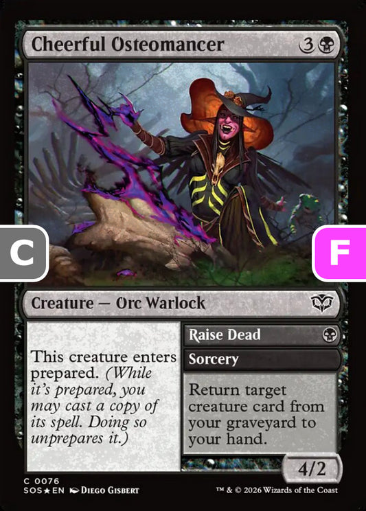 Cheerful Osteomancer SOS Creature Orc Warlock *Foil* NM