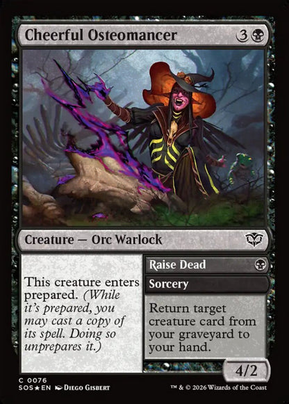 Cheerful Osteomancer SOS Creature Orc Warlock *Foil* NM