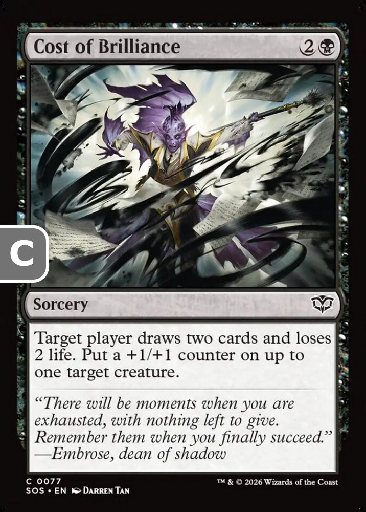 Cost of Brilliance SOS Sorcery  NM