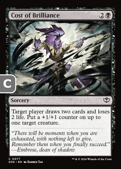 Cost of Brilliance SOS Sorcery  NM