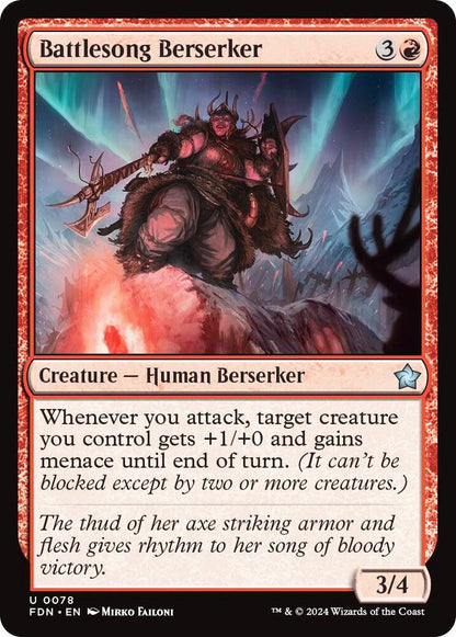Battlesong Berserker FDN Creature Human Berserker NM