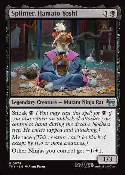 Splinter, Hamato Yoshi TMT Legendary Creature Mutant Ninja Rat NM