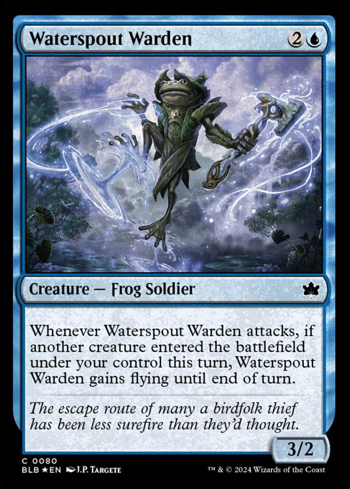 Waterspout Warden BLB Creature Frog Soldier *Foil* NM