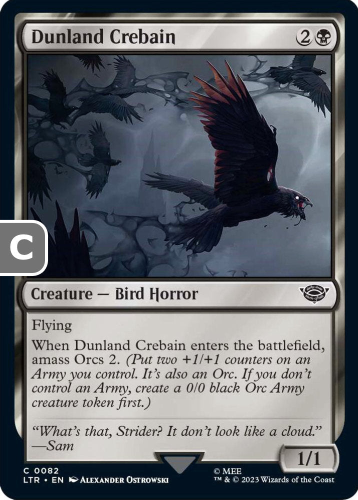 Dunland Crebain LTR Creature Bird Horror NM