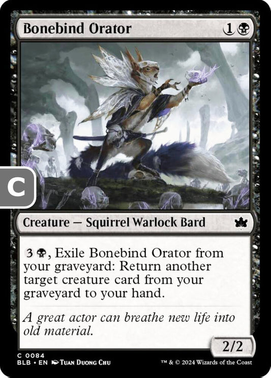Bonebind Orator BLB Creature Squirrel Warlock Bard NM
