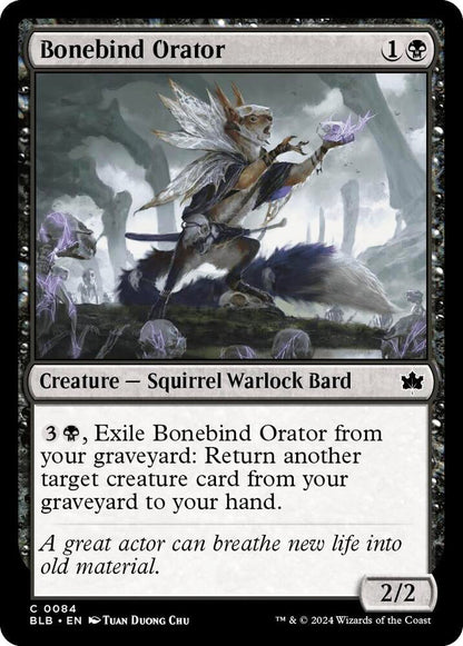 Bonebind Orator BLB Creature Squirrel Warlock Bard NM