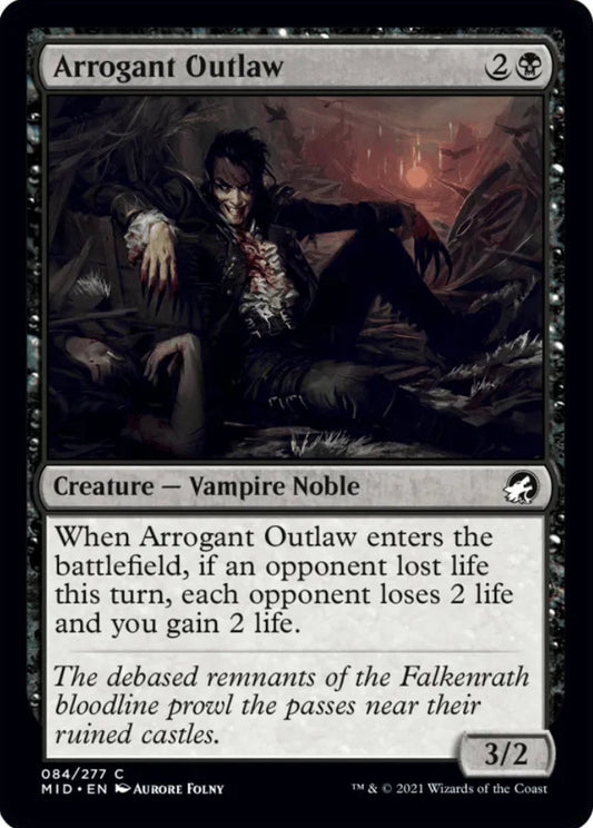Arrogant Outlaw MID Creature Vampire Noble NM