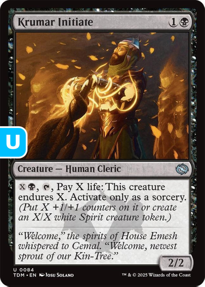 Krumar Initiate TDM Creature Human Cleric NM