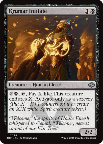 Krumar Initiate TDM Creature Human Cleric NM
