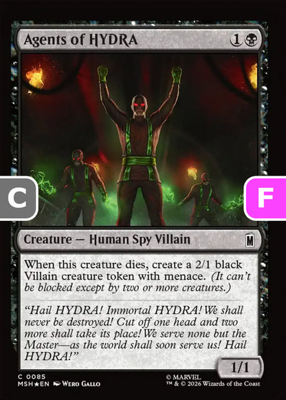 Agents of HYDRA MSH Creature Human Spy Villain *Foil* NM