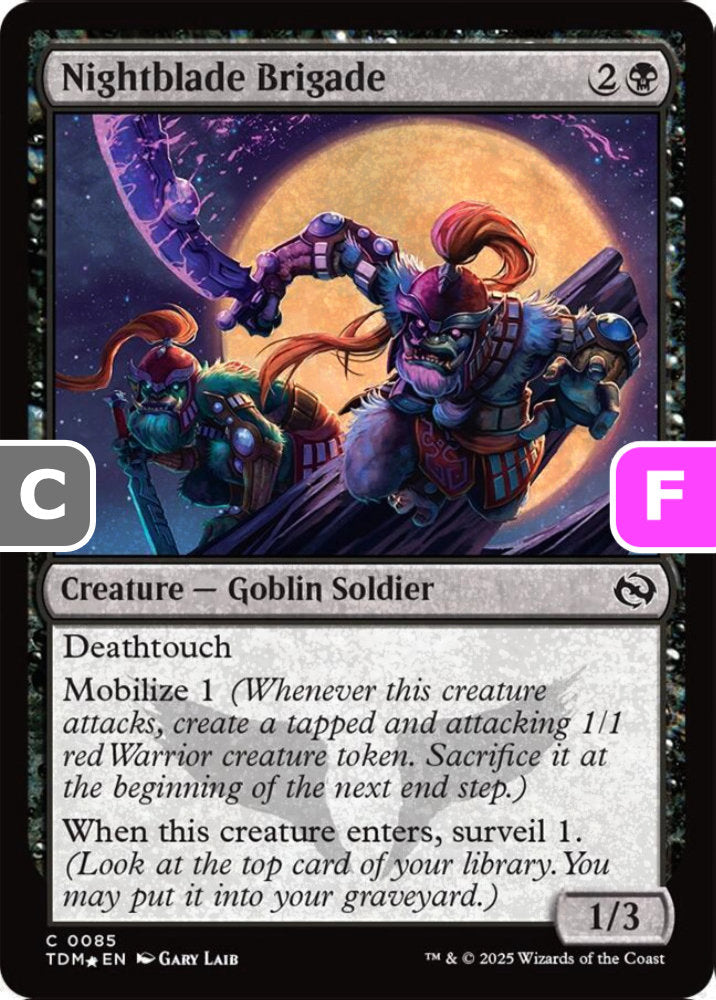 Nightblade Brigade TDM Creature Goblin Soldier *Foil* NM