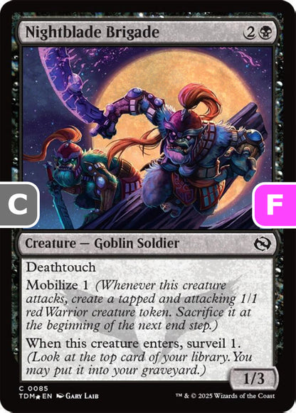 Nightblade Brigade TDM Creature Goblin Soldier *Foil* NM
