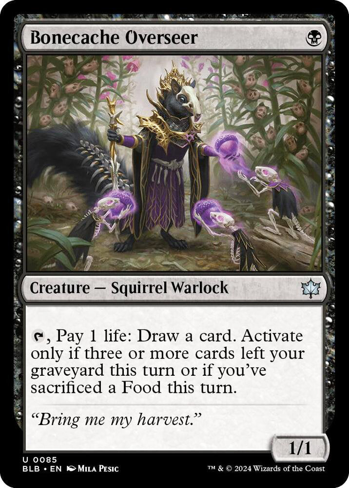 Bonecache Overseer BLB Creature Squirrel Warlock NM
