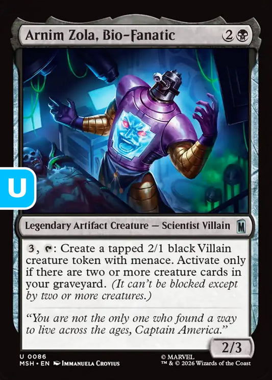 Arnim Zola, Bio-Fanatic MSH Legendary Artifact Creature Scientist Villain NM