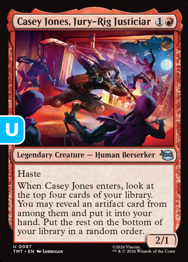 Casey Jones, Jury-Rig Justiciar TMT Legendary Creature Human Berserker NM